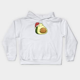 Cute Christmas Avocado in Santa Hat Kids Hoodie